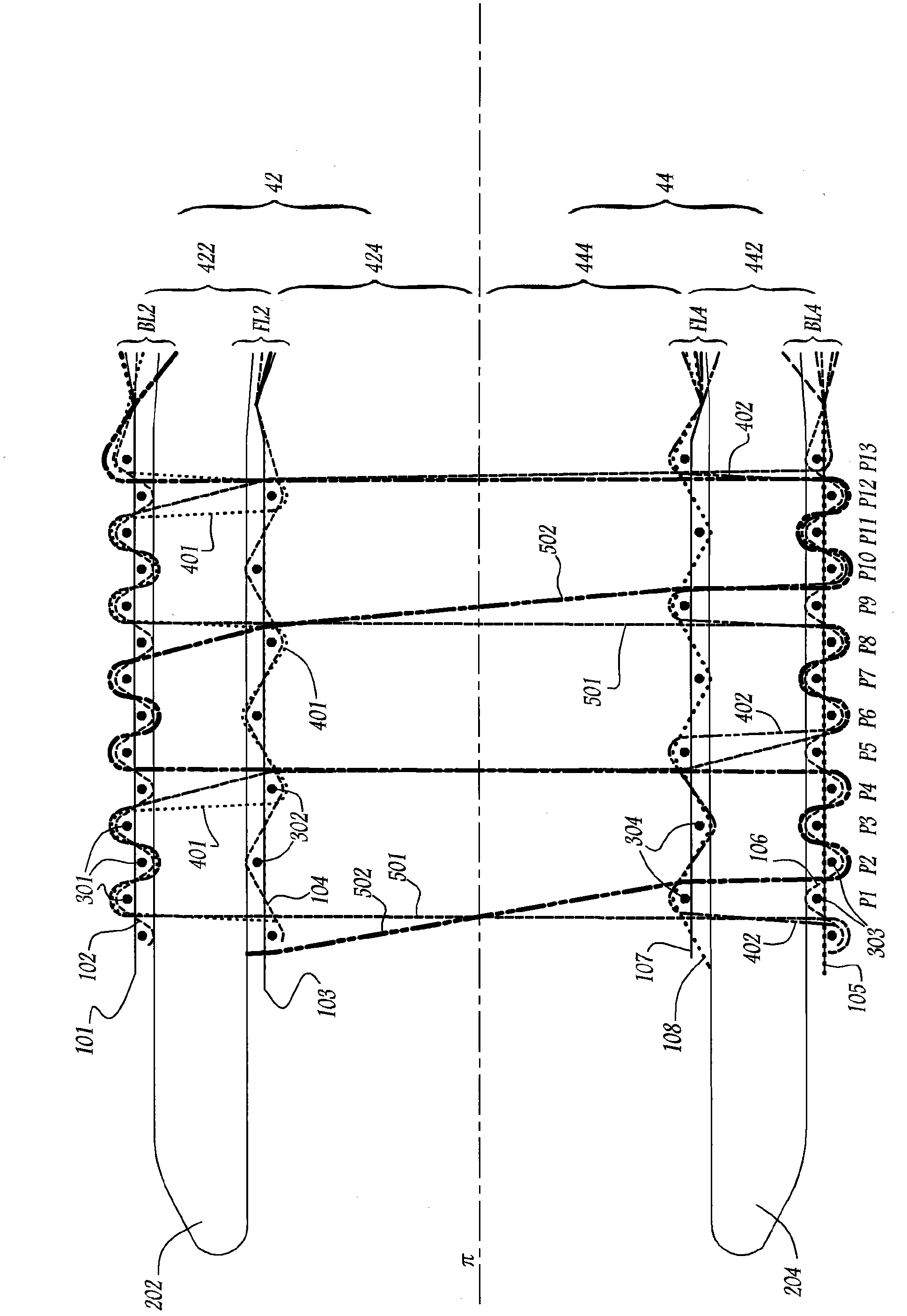 Method for simultaneously weaving two fabrics, fabric adapted to be woven with such a method and loom usable with such a method