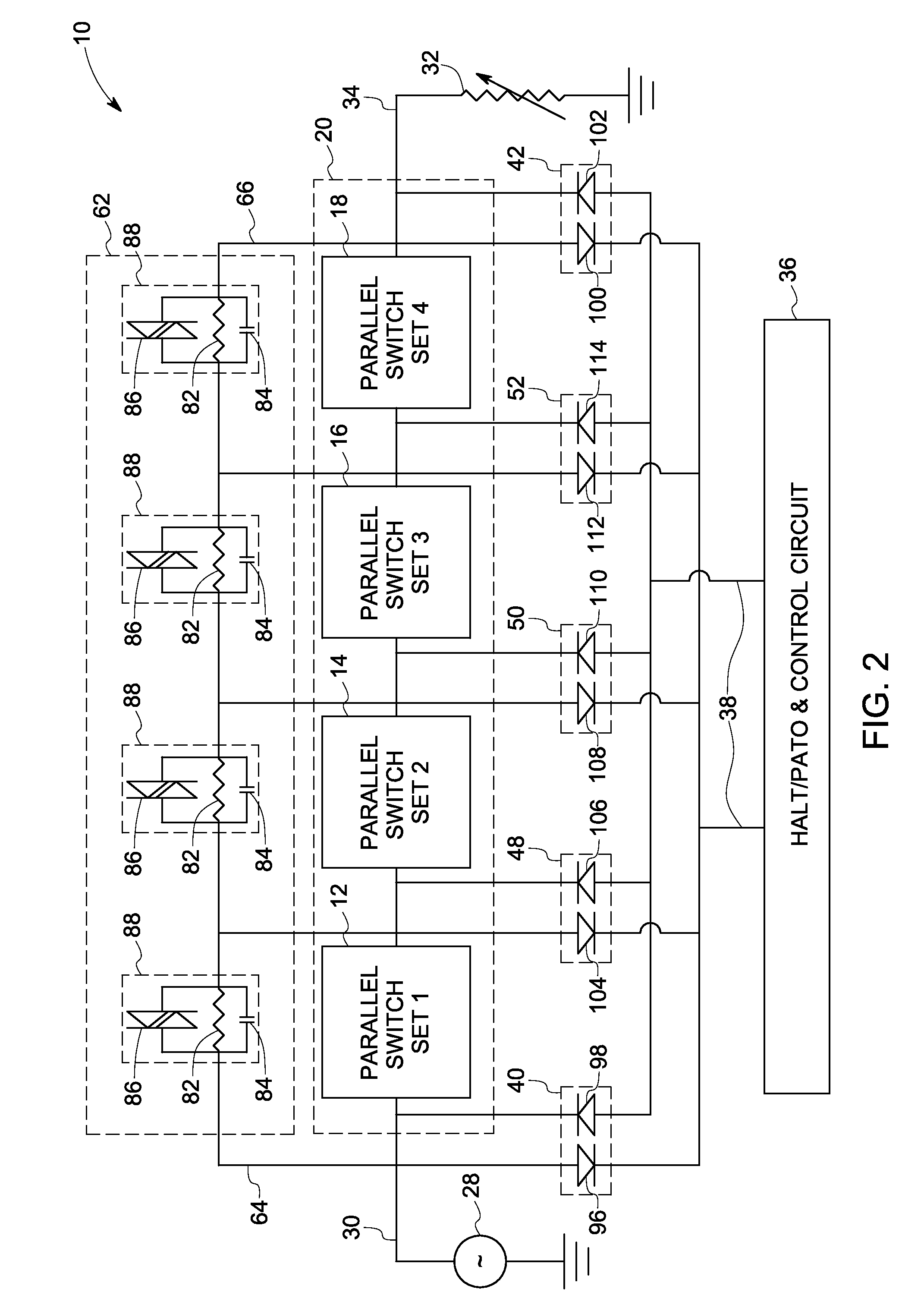 Micro-electromechanical switch protection in series parallel topology