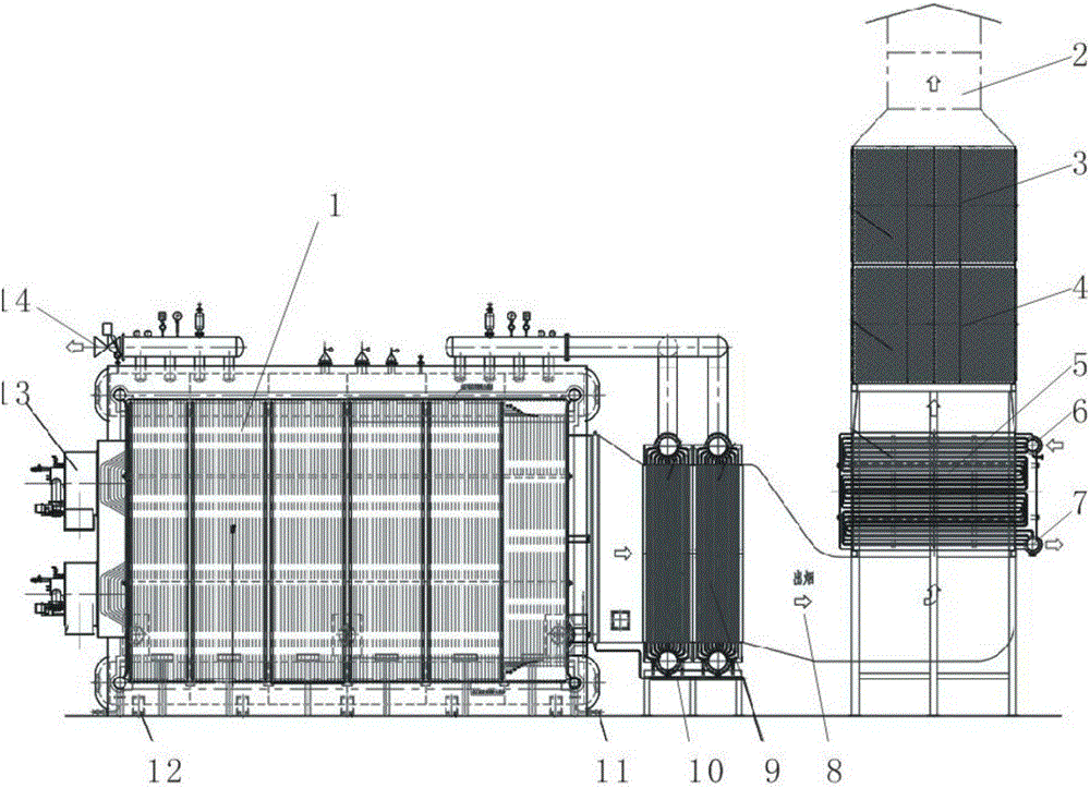 Gas-fired hot water boiler air circulation energy saving system