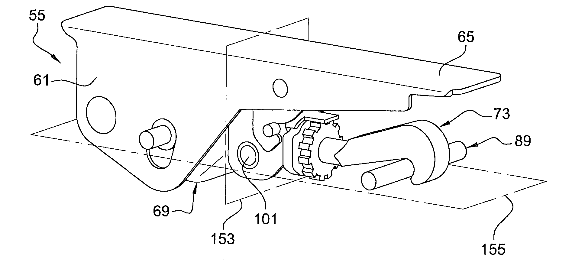 Hook latch fitted with a positioning device and a method for assembling such a latch