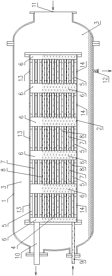 A horizontal two-phase heat exchanger