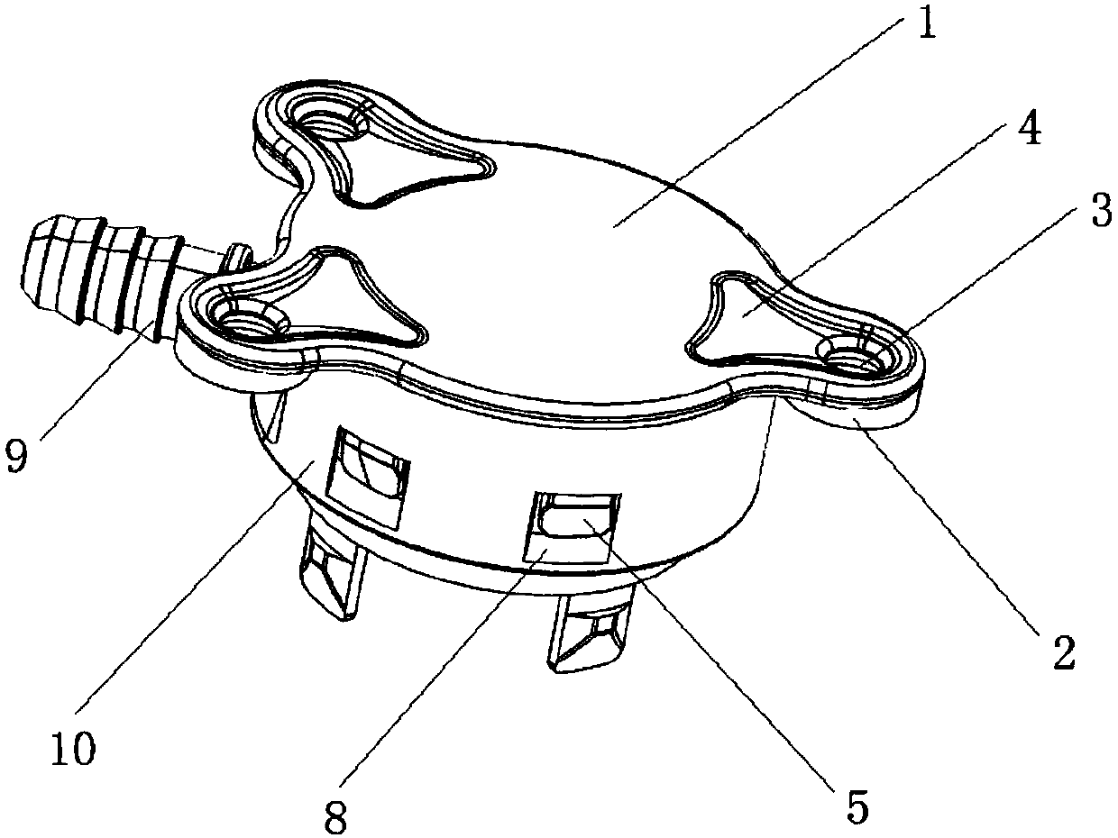 Riveting type oil tank internally-arranged connection part