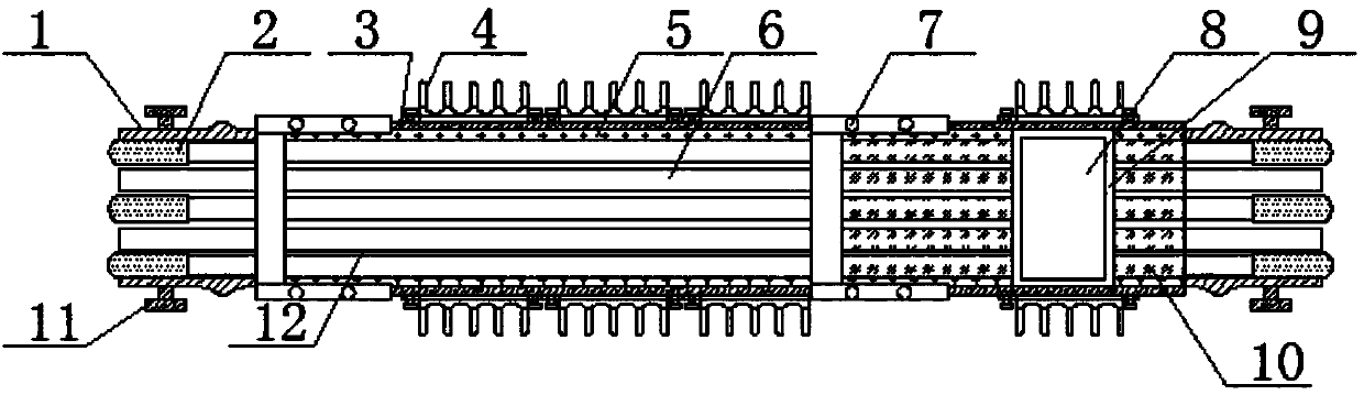 High-efficiency cooling waterproof busbar groove specially for power transmission