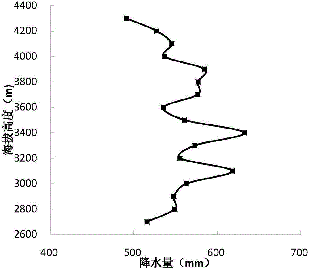 Mountainous precipitation measurement and calculation method suitable for south-eastern Tibetan plateau area and application