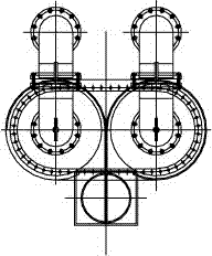 Simple rich-lean separation device arranged in W-flame boiler