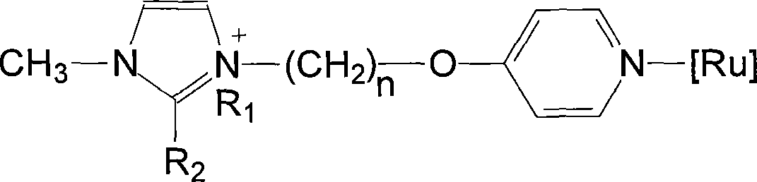 Ionic liquid loaded ruthenium catalyst containing pyridine ligand and producing method thereof