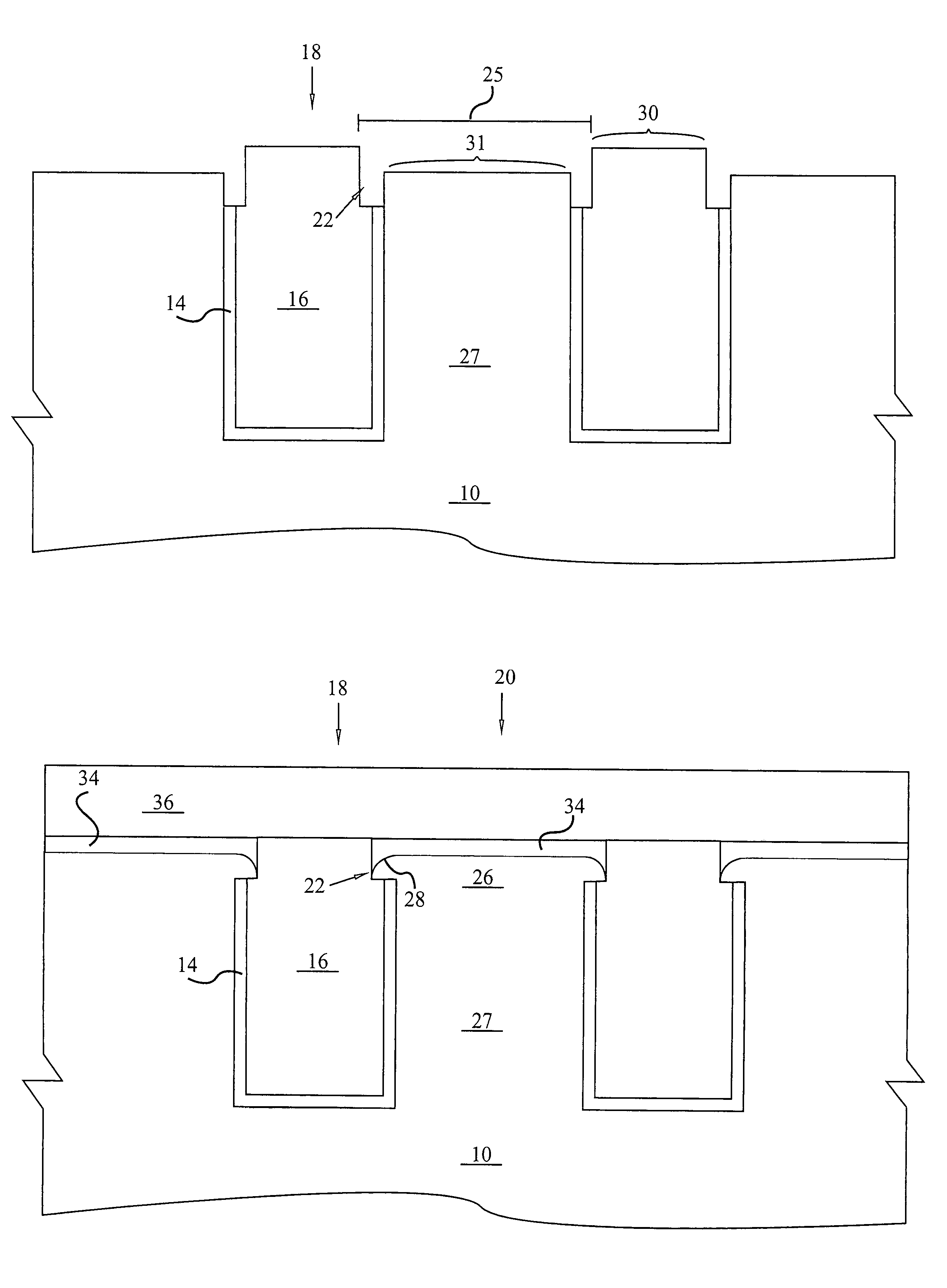 Pitcher-shaped active area for field effect transistor and method of forming same