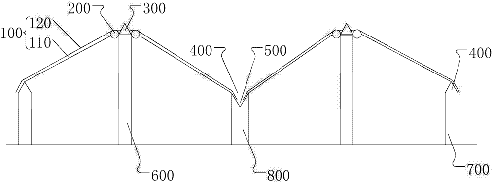 Vibrating cable film greenhouse roof and cable film greenhouse