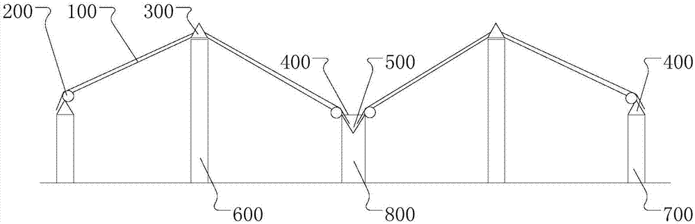 Vibrating cable film greenhouse roof and cable film greenhouse