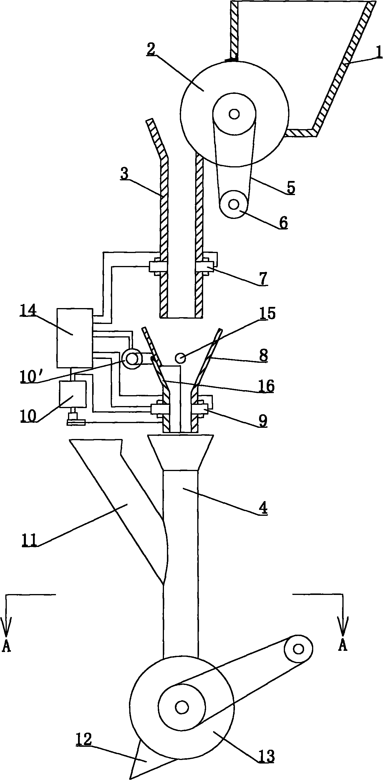 Sowing device capable of identifying bulbil direction of garlic cloves