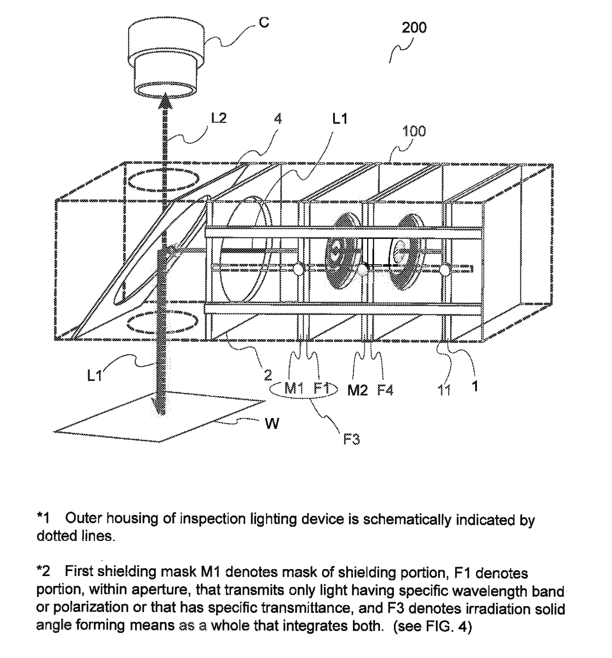 Lighting device for inspection and inspection system