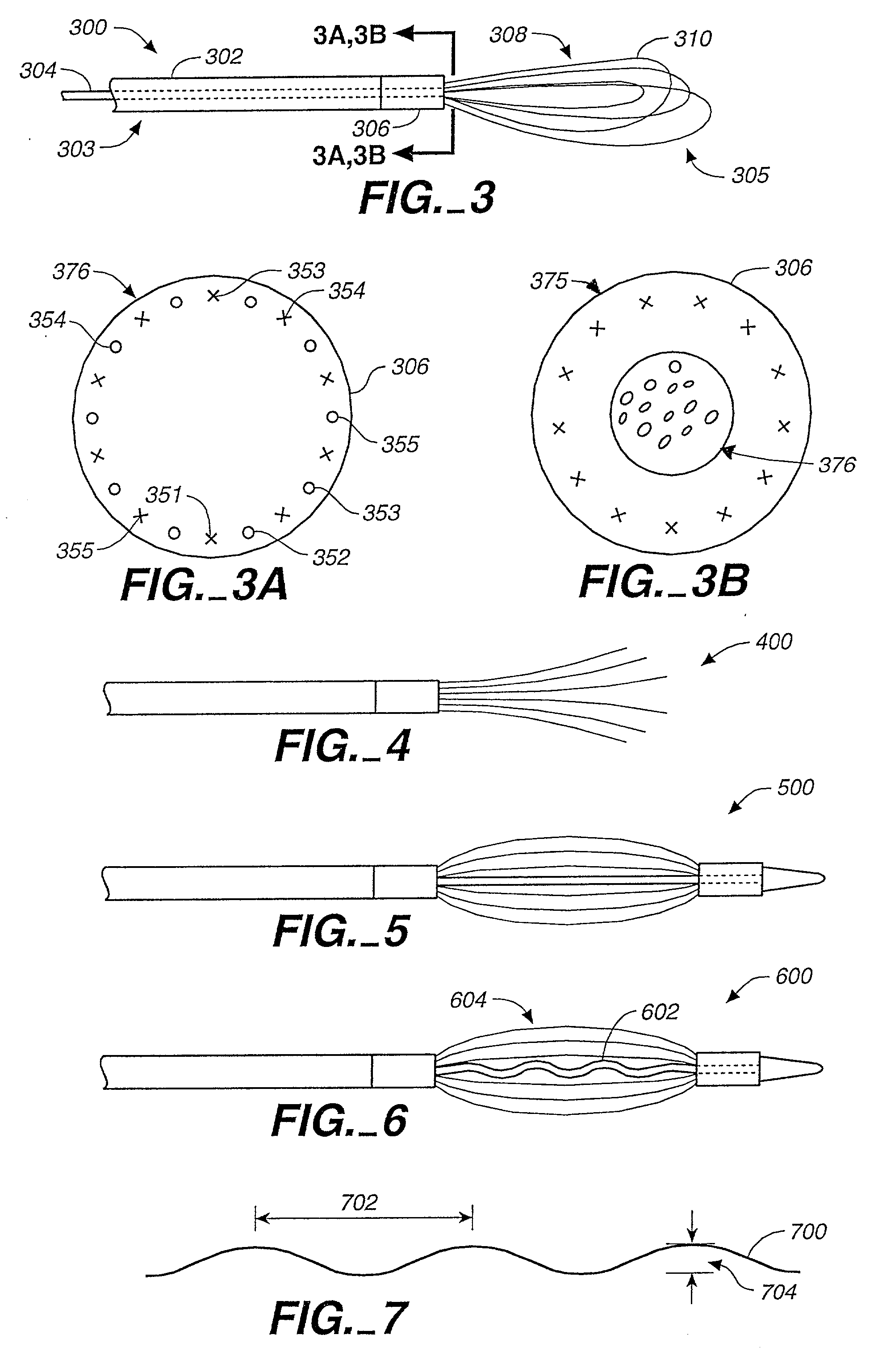 Catheter with multiple heating/cooling fibers employing fiber spreading features