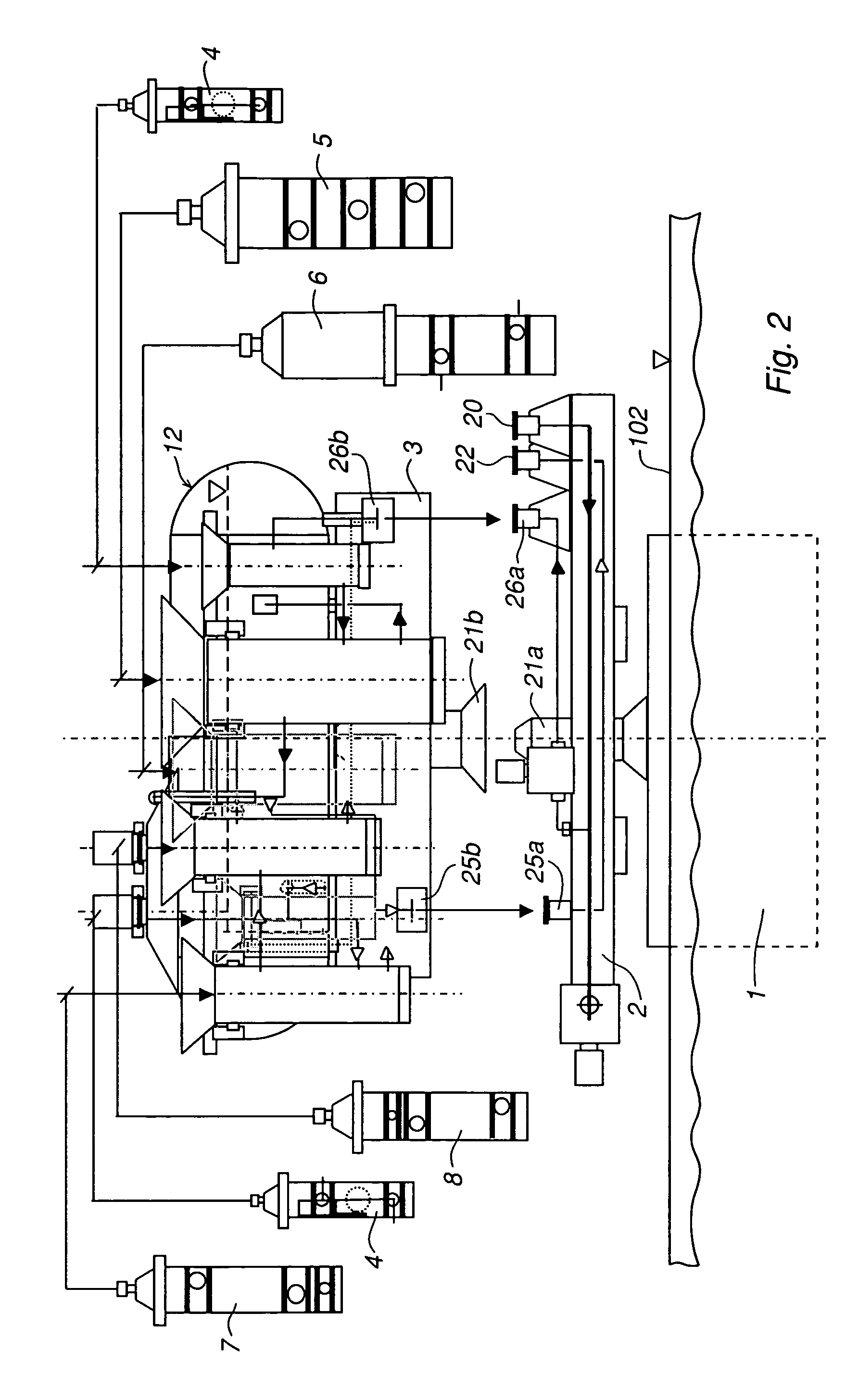 Subsea system for processing fluid