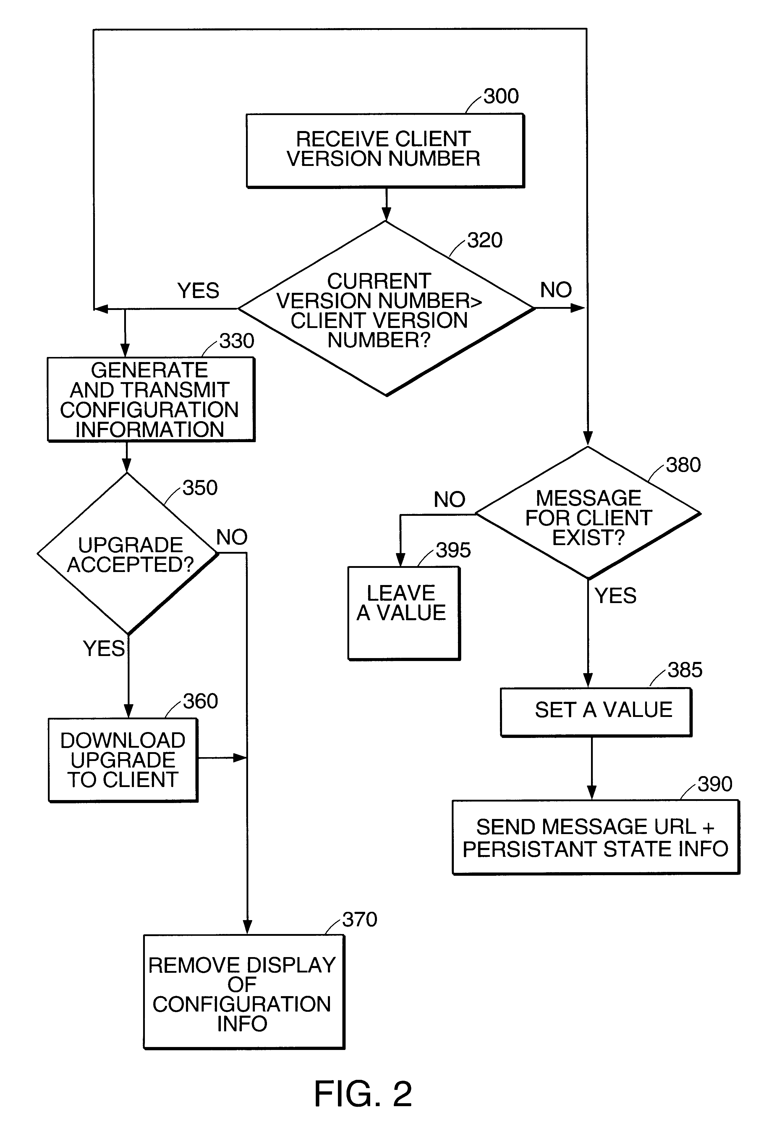 Configuring client software using remote notification