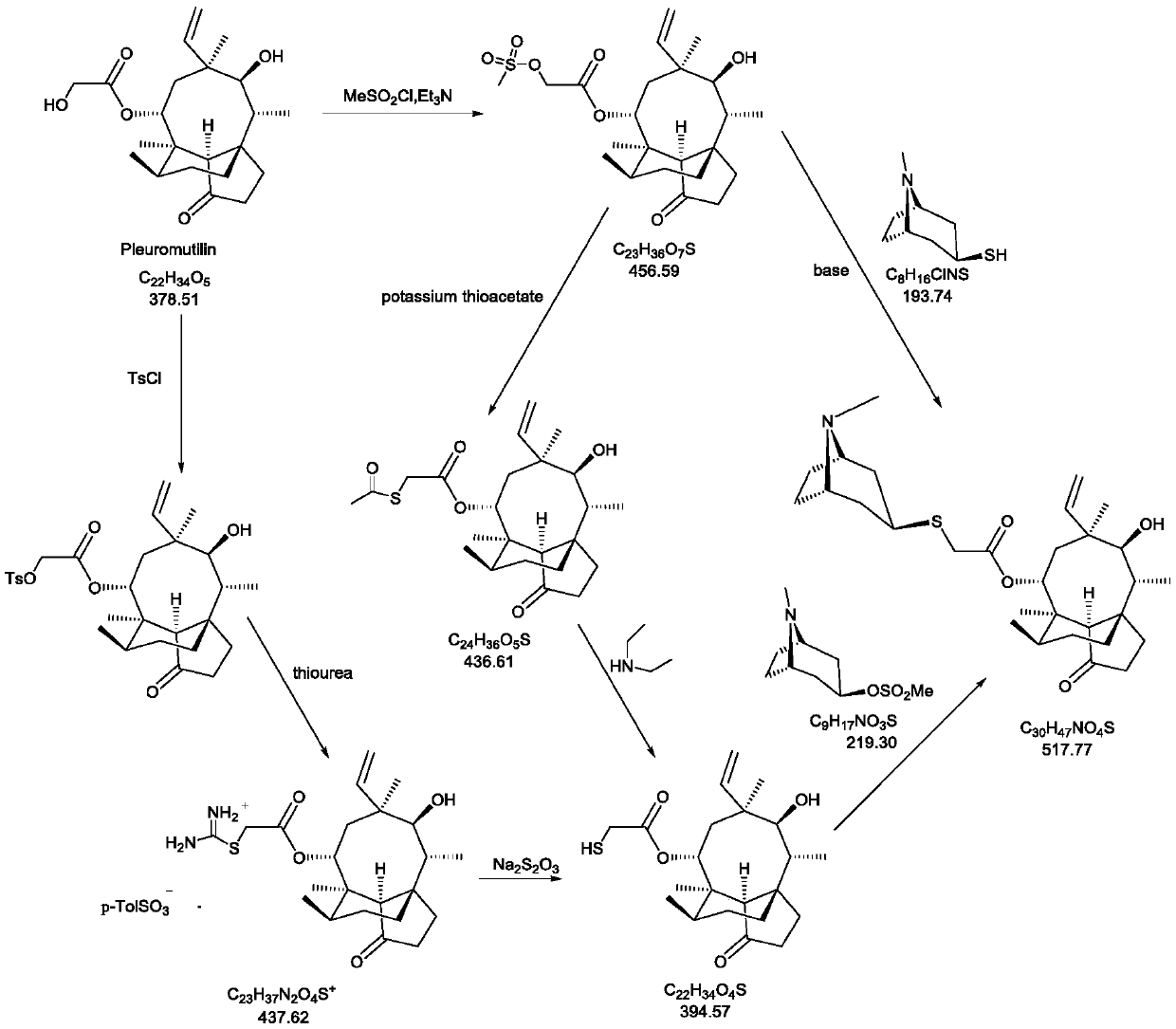 A kind of method for preparing topical antibiotic drug retapamulin