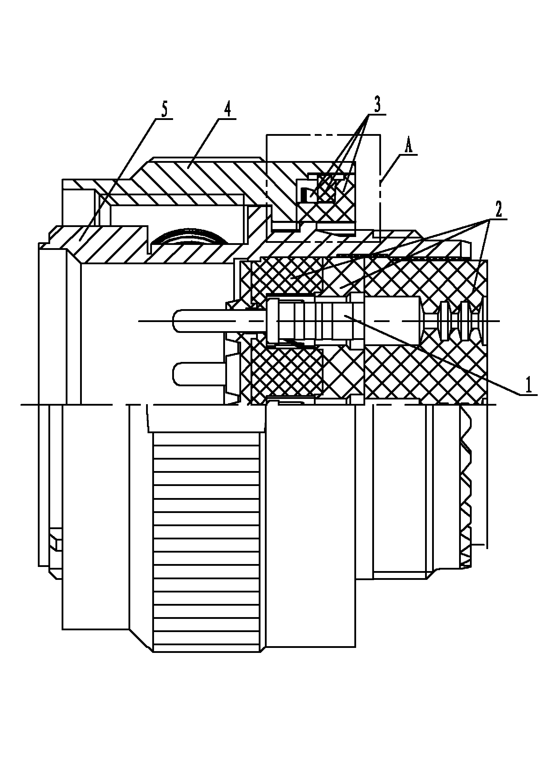 Connector assembly with a hook-in-place feel