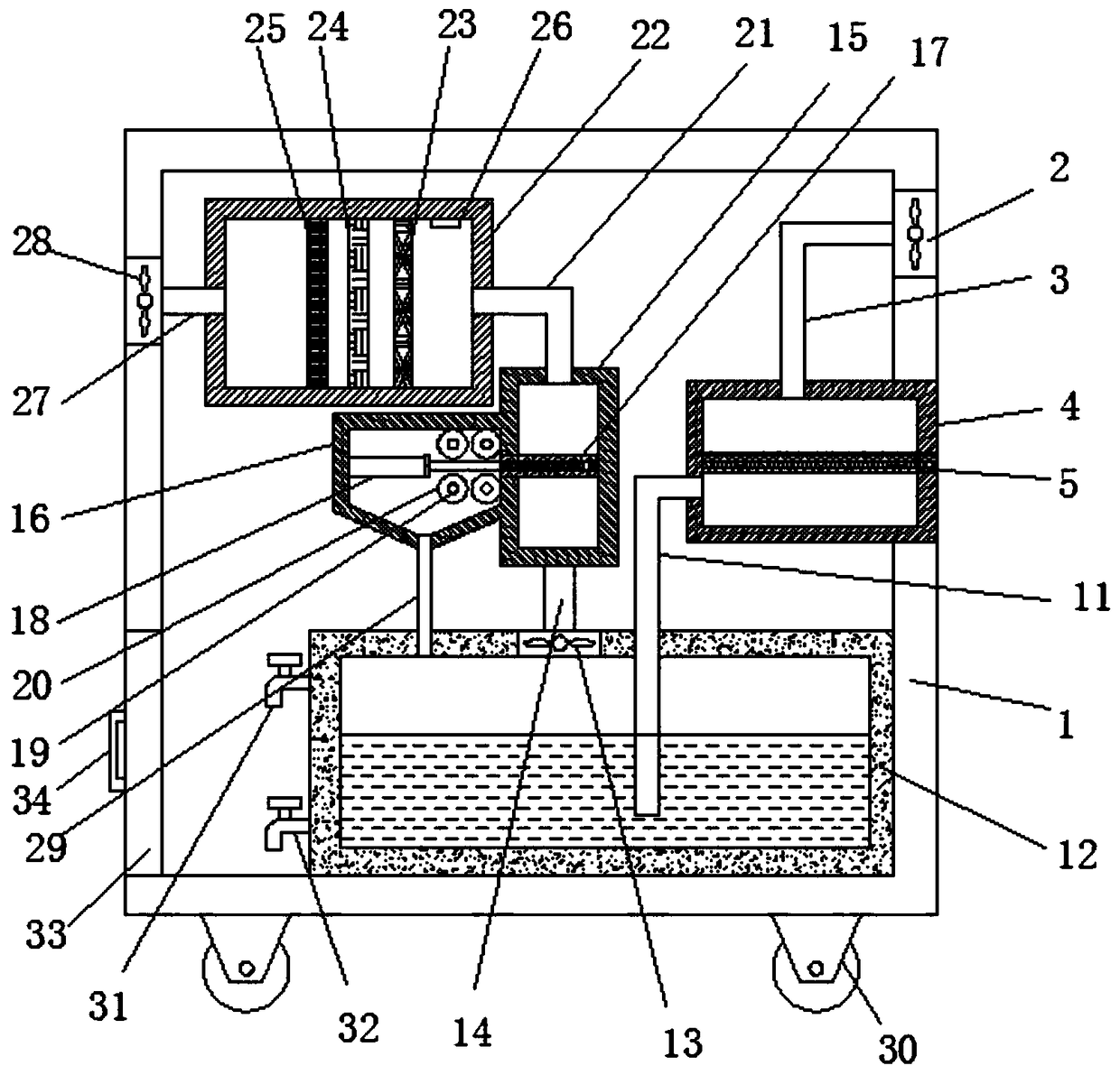 Convenient-to-maintain air purifying device for denitration