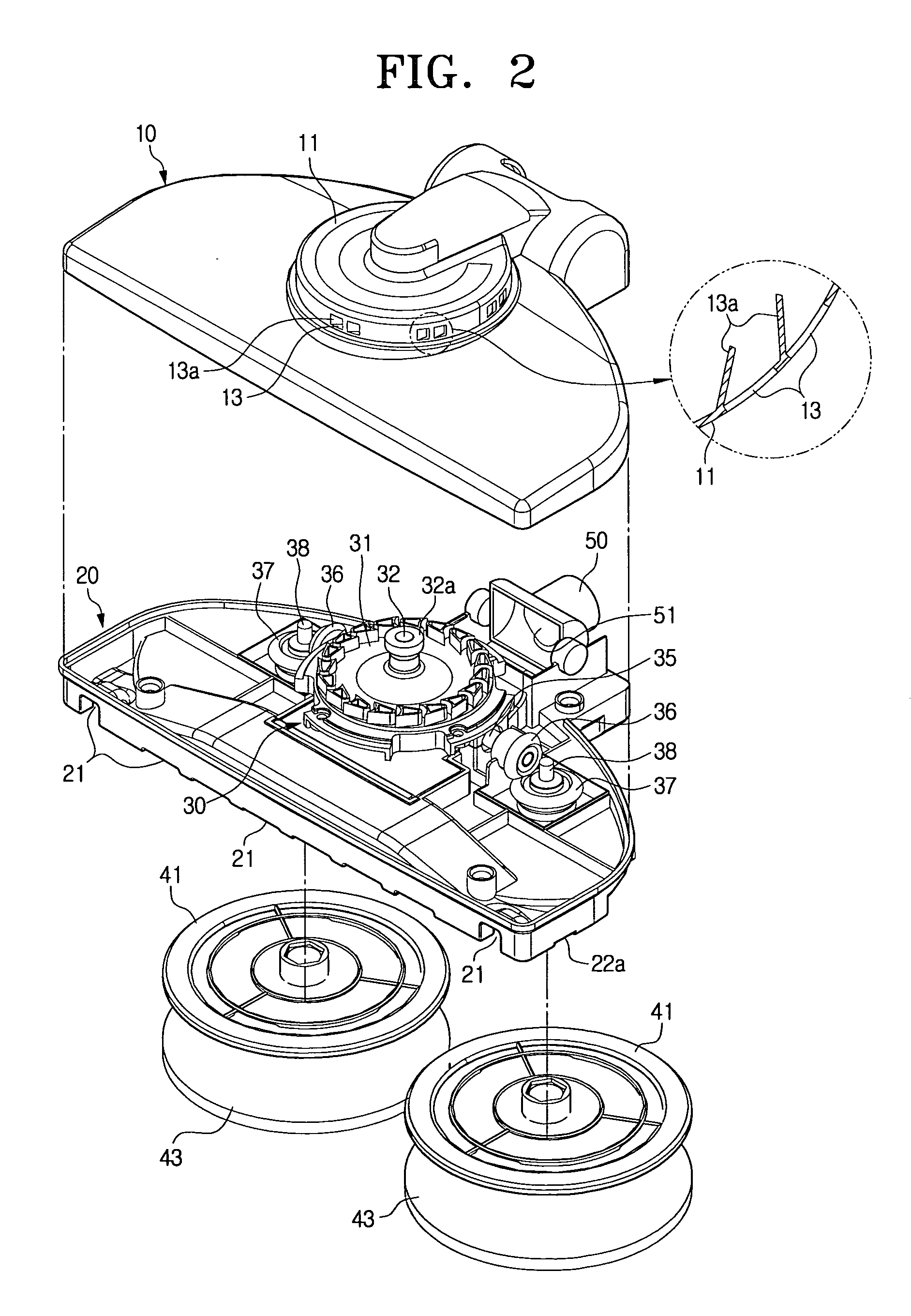 Floorcloth attached suction brush for vacuum cleaner