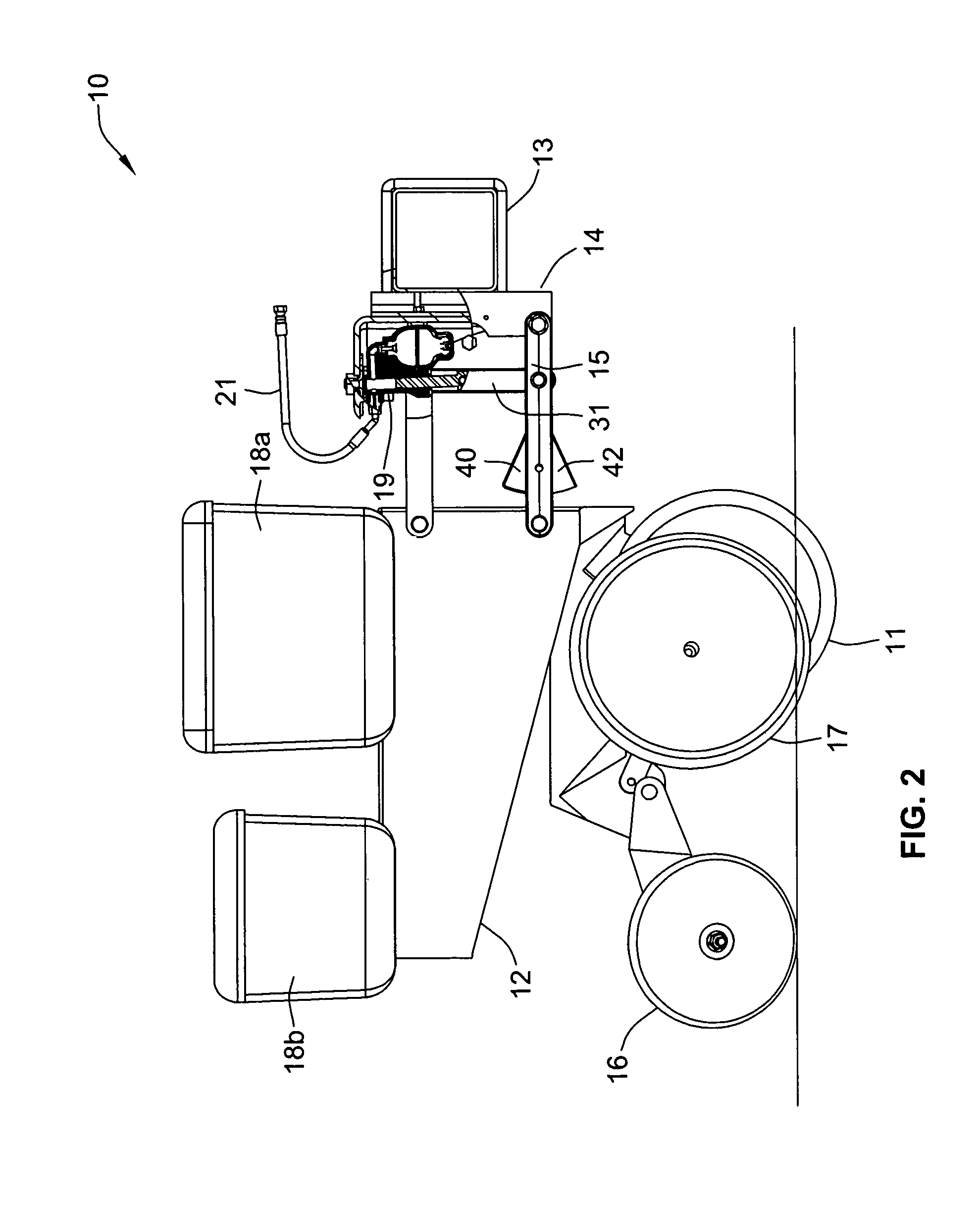 Hydraulic down pressure control system for an agricultural implement