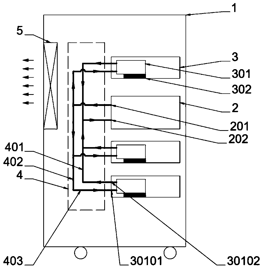 Single cabinet modular server liquid cooling system and control method thereof