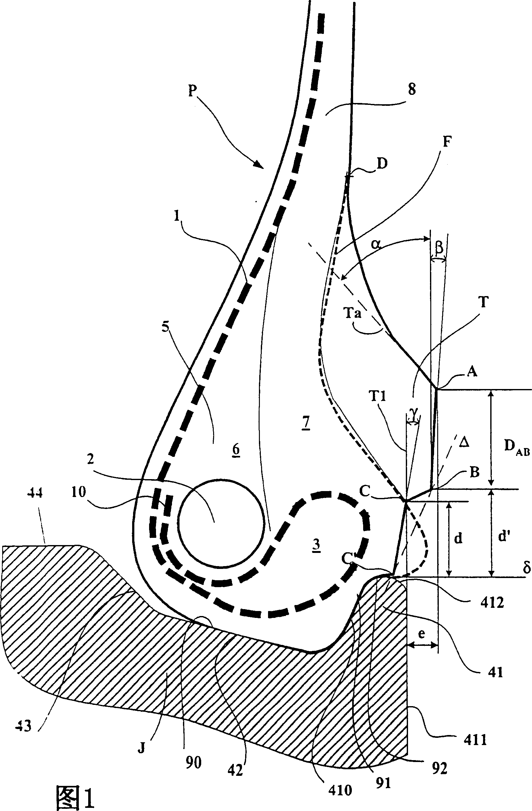 Tyre bead with protective rib