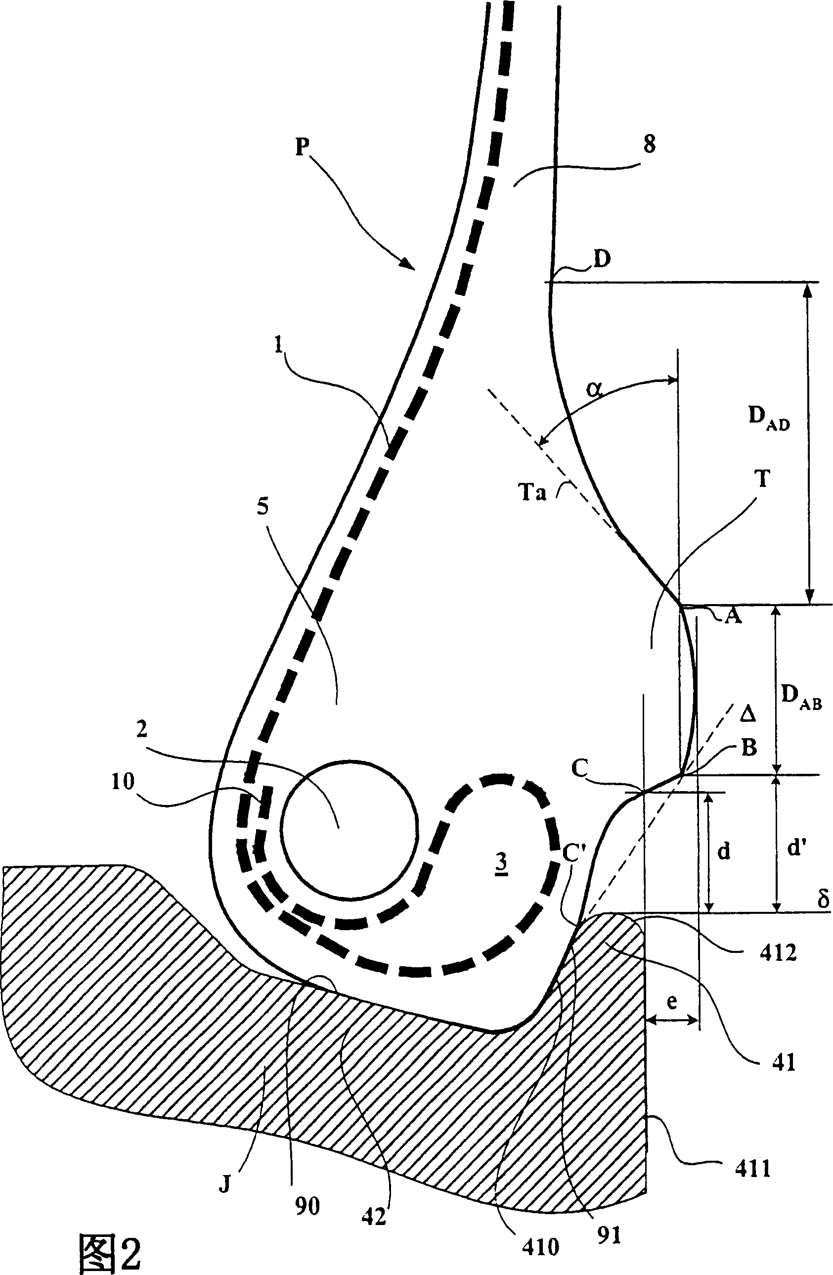 Tyre bead with protective rib