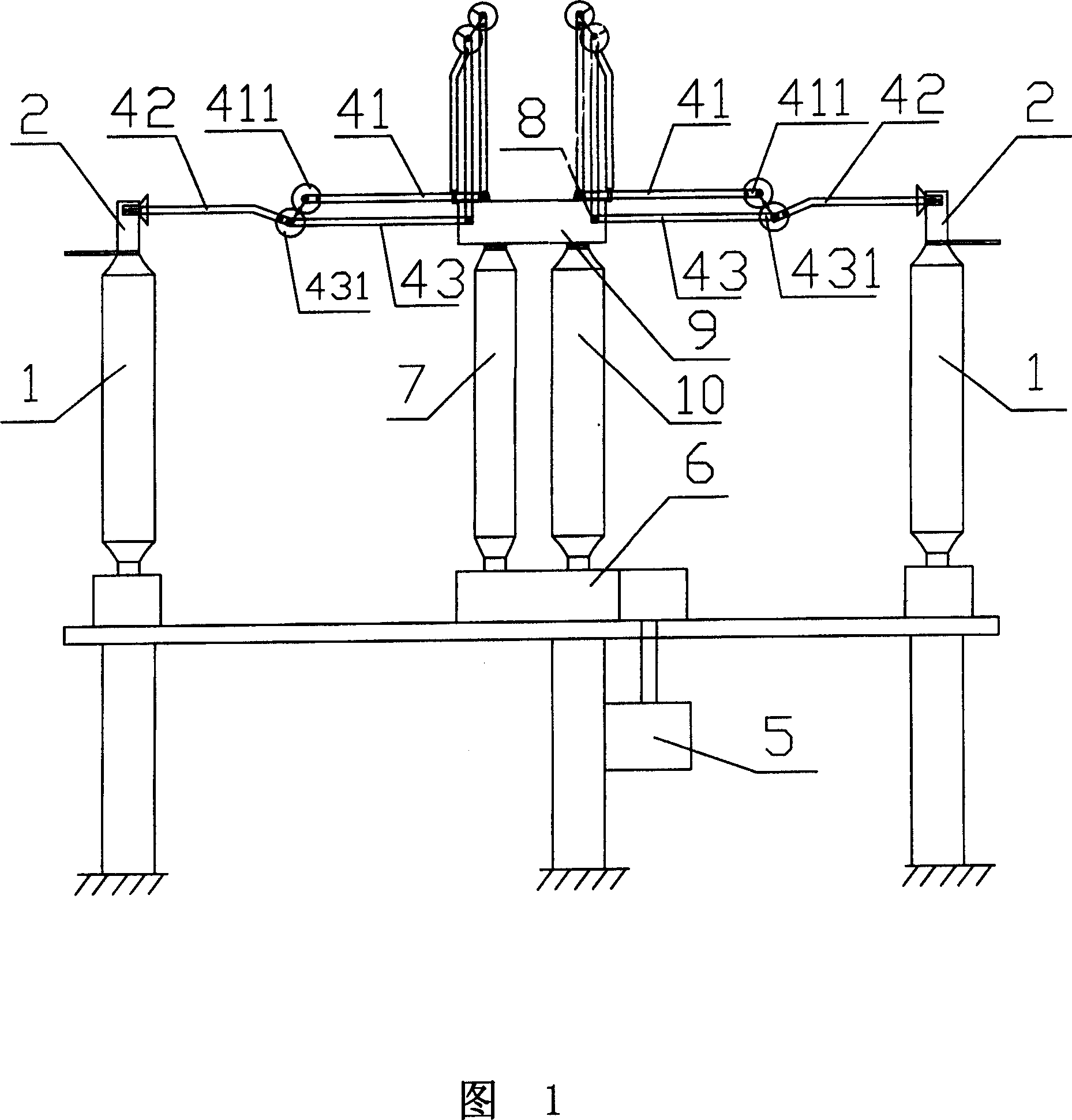 Double-breaks folding vertical disintegration isolation switch