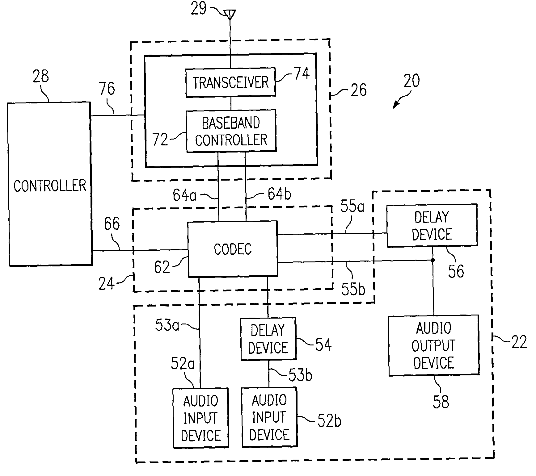 System and method for sending high fidelity sound between wireless units