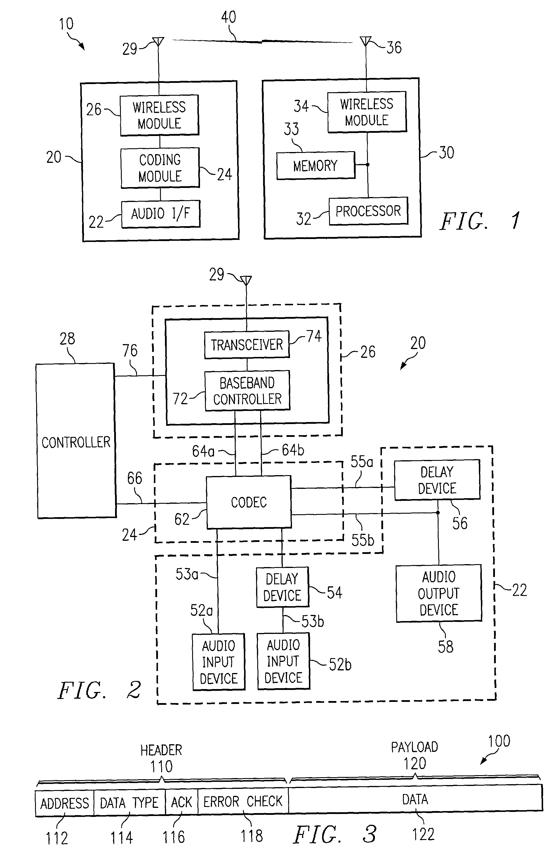 System and method for sending high fidelity sound between wireless units