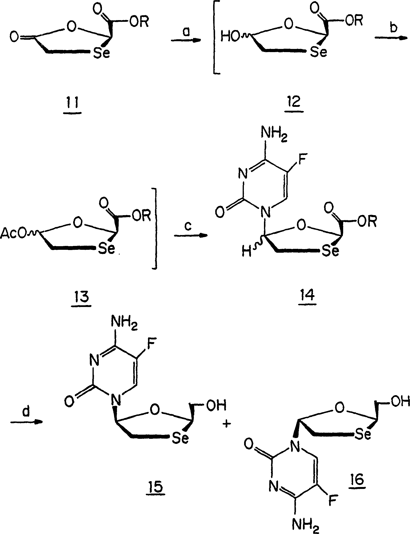 Synthesis, anti-human immunodeficiency virus and anti-hepatitis B virus activities of 1-3-oxaselenolane nucleosides