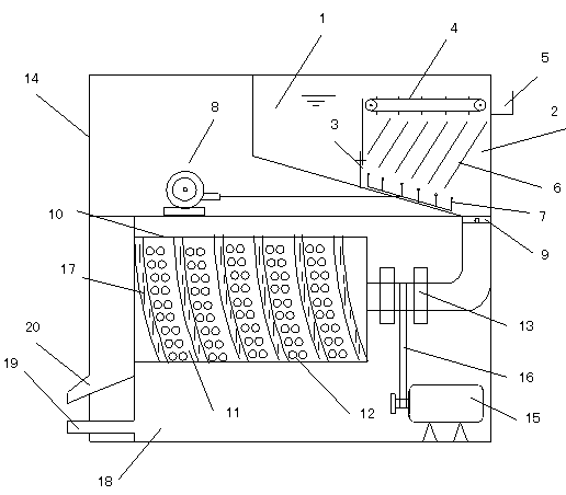 Oil-water slag separation device for kitchen garbage