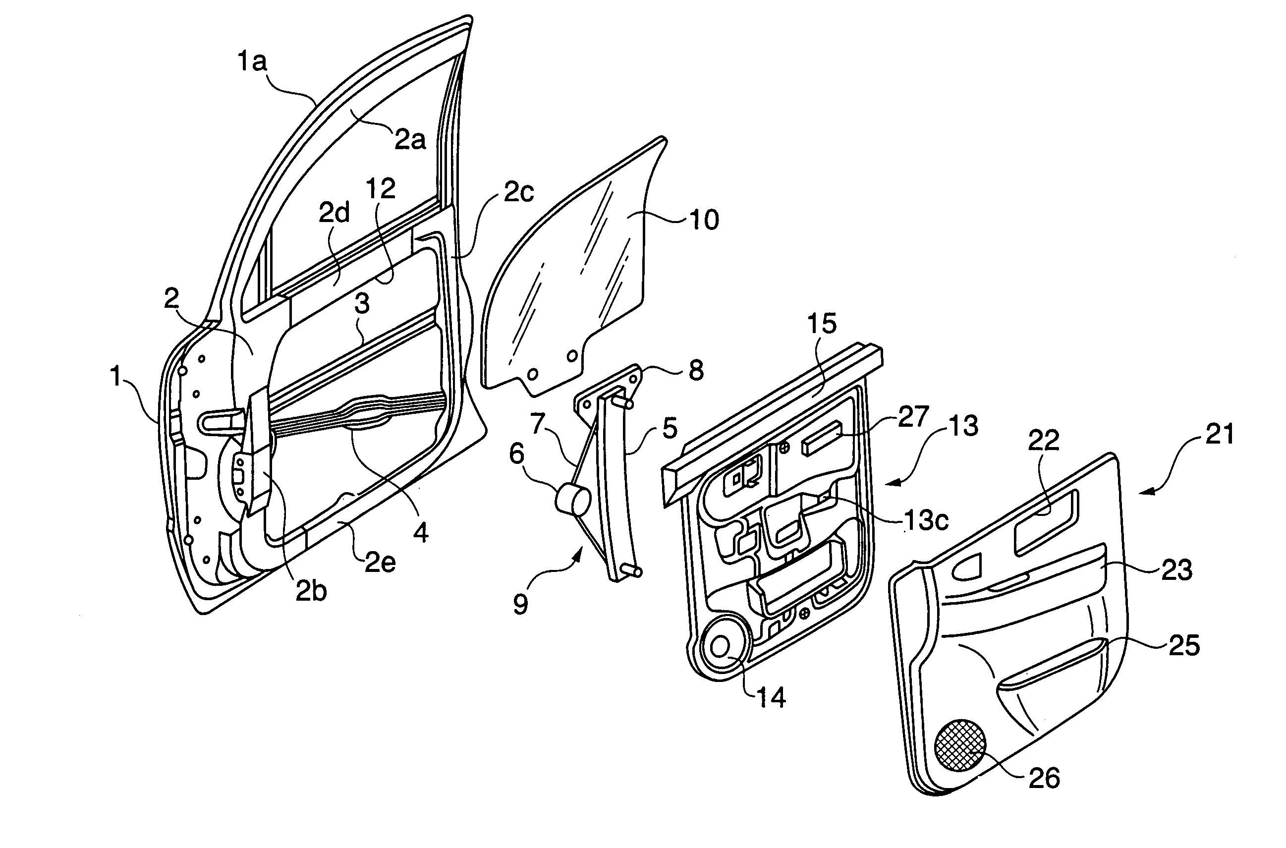 Automobile door structure