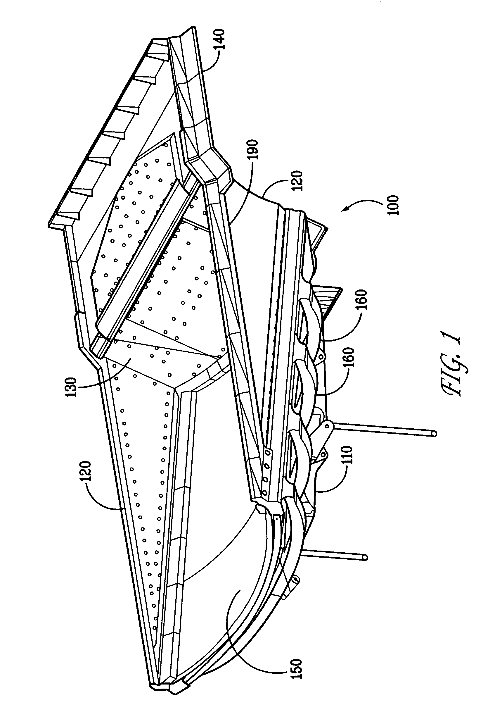 Mining hopper made up of steel and polymers