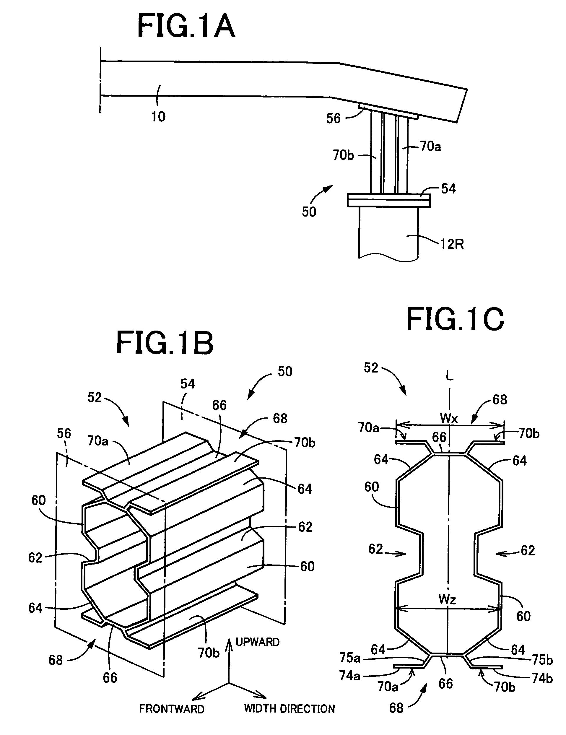 Impact absorbing member for vehicle