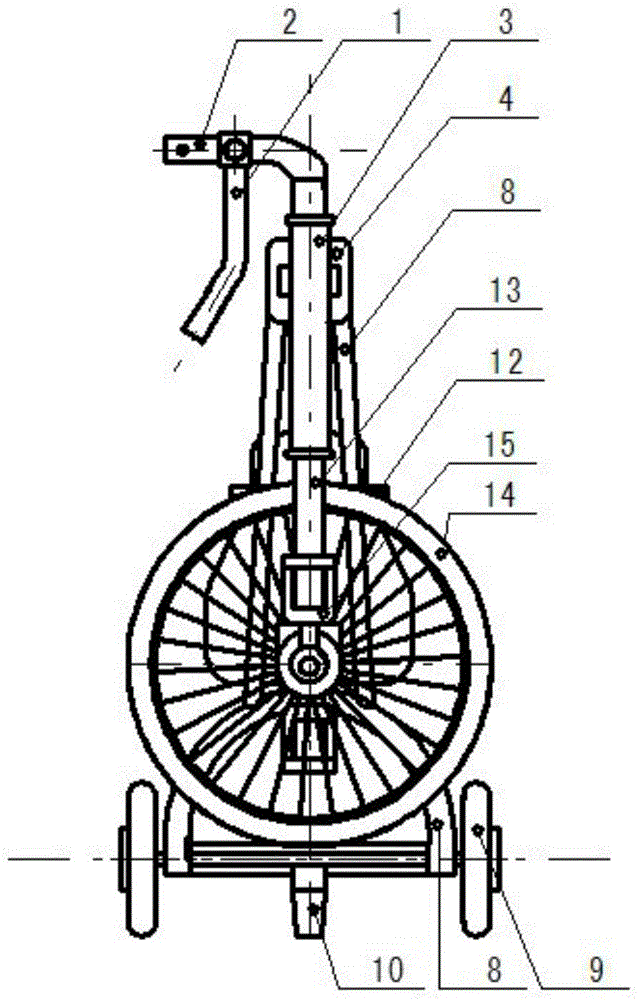 A luggage cart type front drive folding tricycle