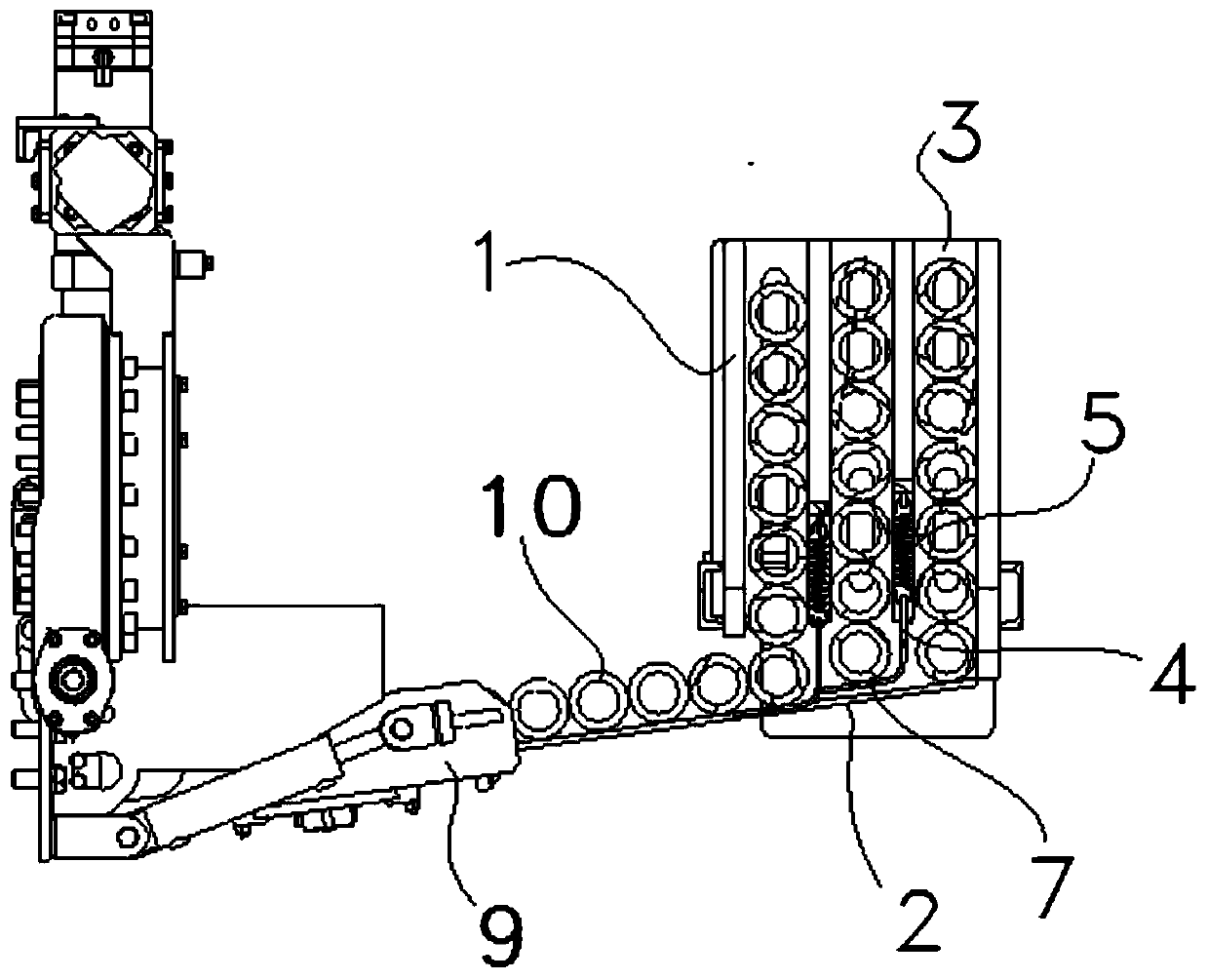 Drilling rod box with baffle and automatic drilling machine with the same