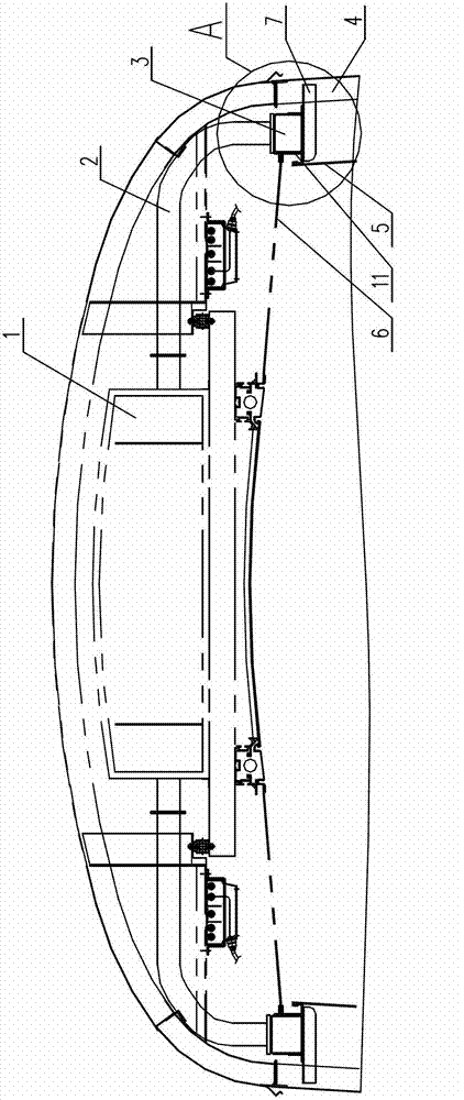 Air conditioner air outlet channel of railway vehicle