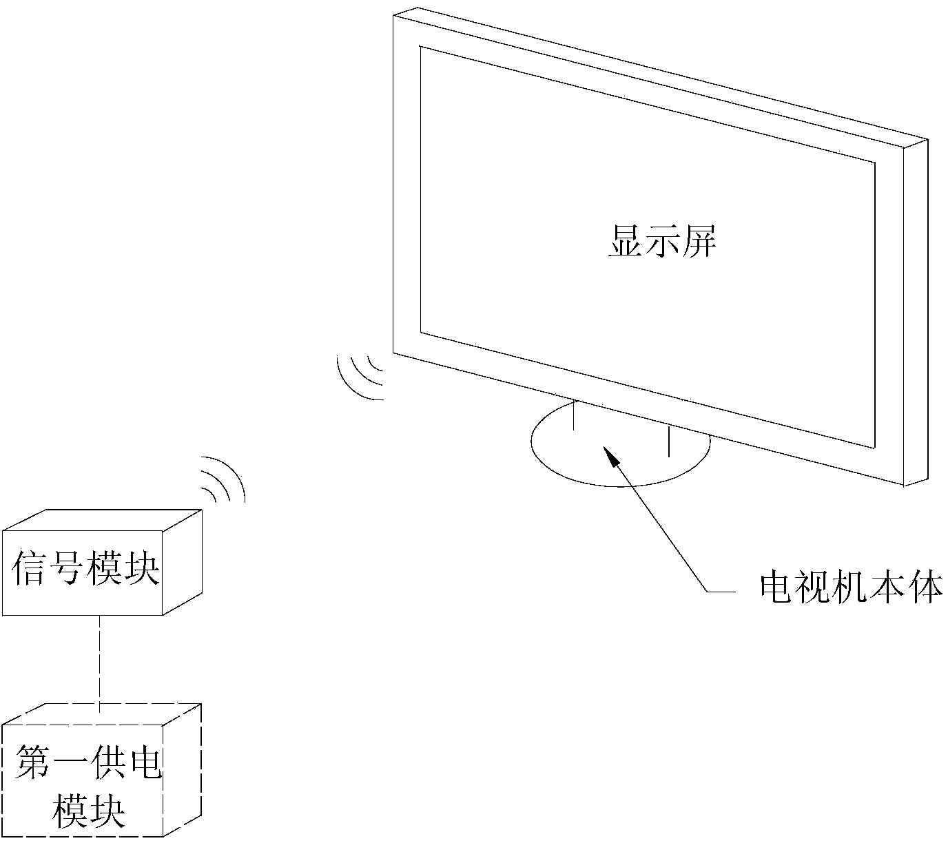 Wireless television of split structure