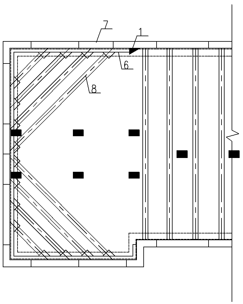 Construction method of pre-buried steel purlin plugging head system for underground diaphragm wall