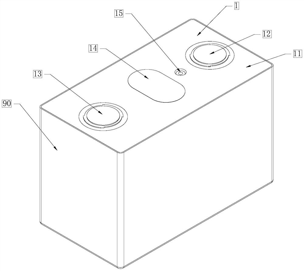 Power battery top cover and power battery with high space utilization