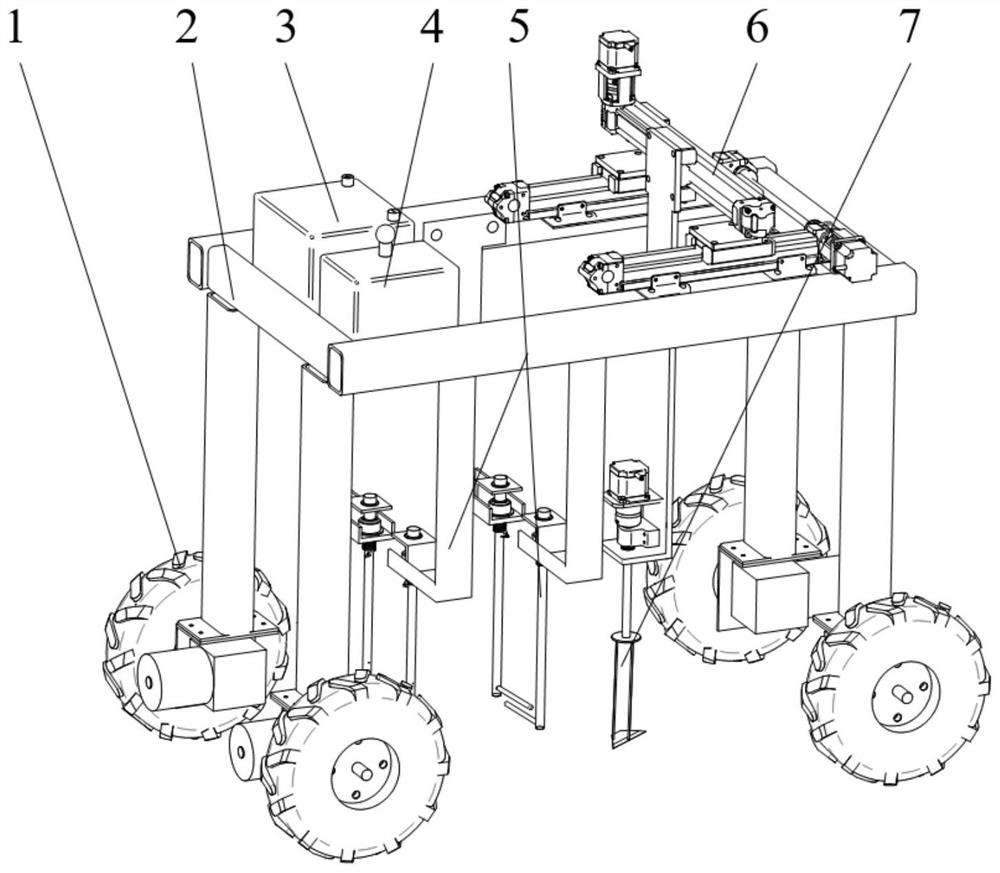 A double-touch rod positioning type three-degree-of-freedom corn interplant weeder