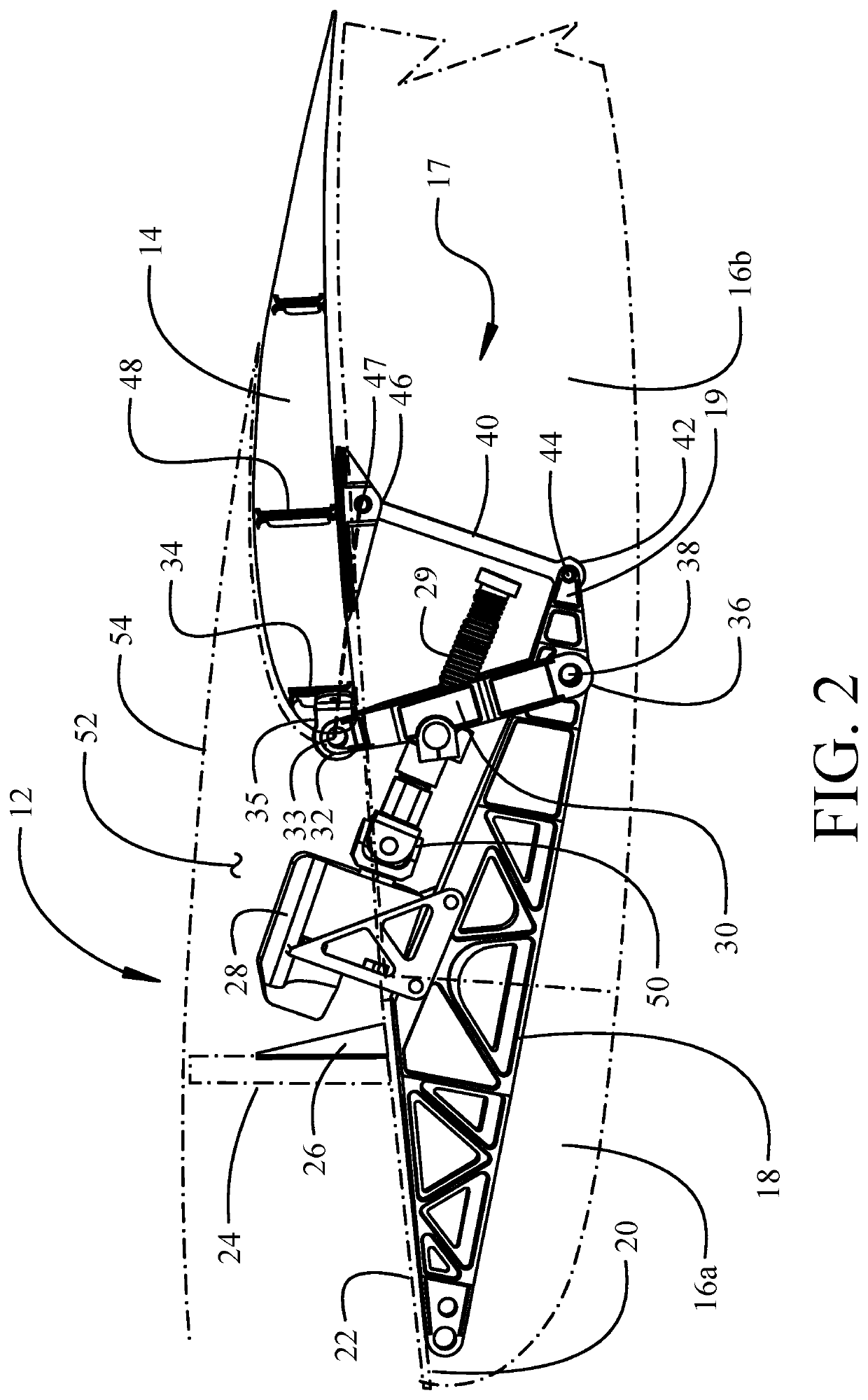 Flap support mechanism—C bar