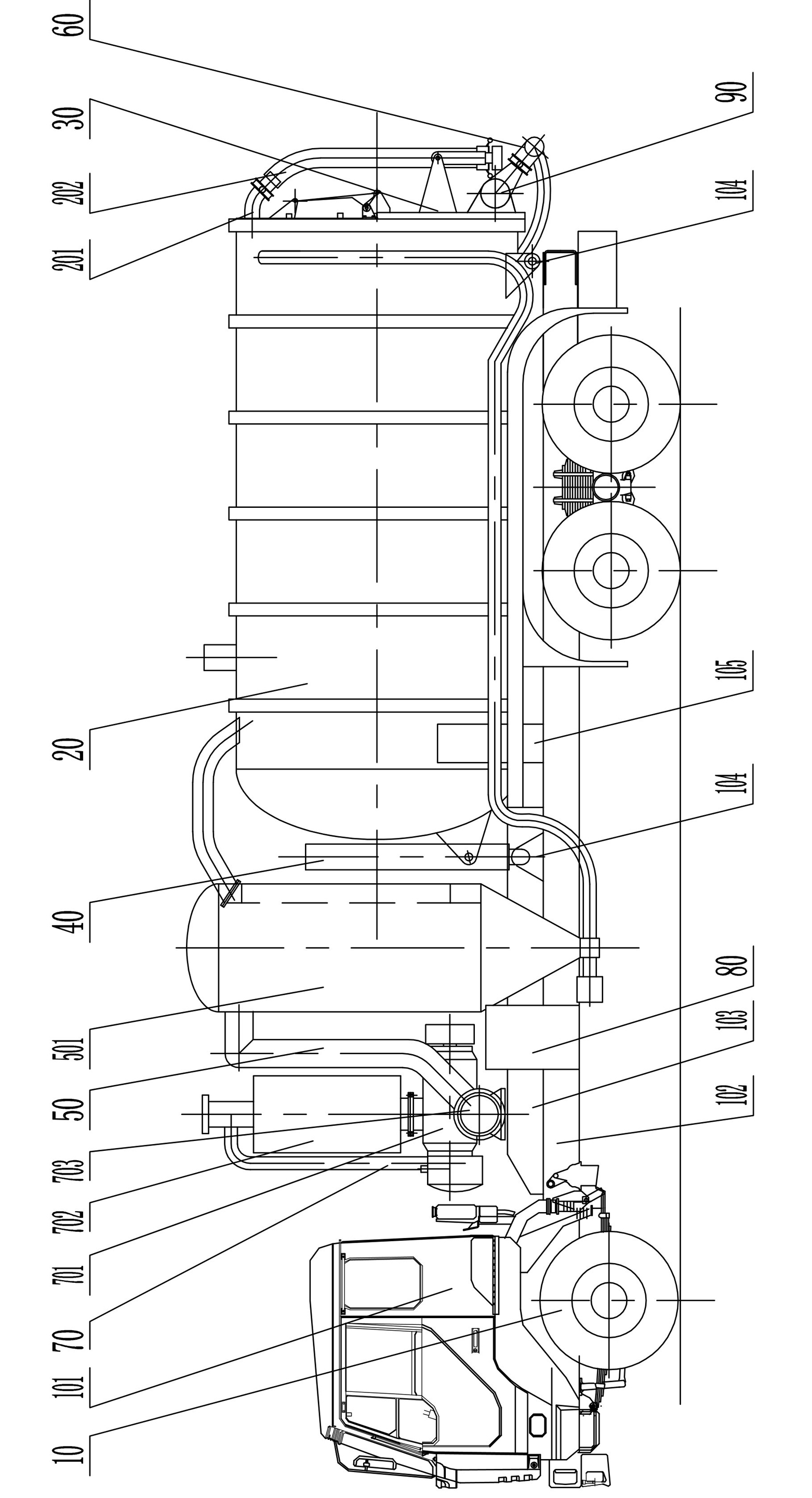 Industrial vacuum tank vehicle