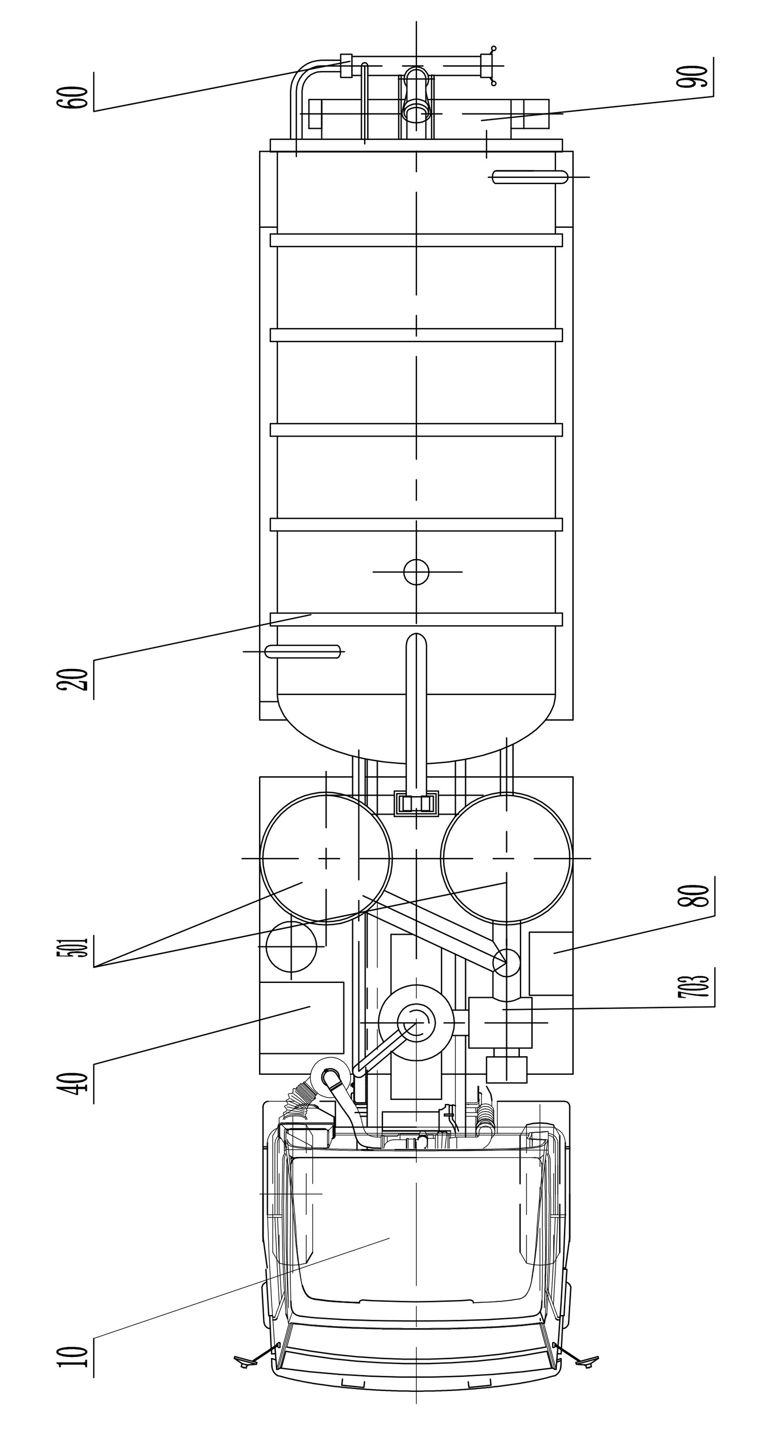 Industrial vacuum tank vehicle