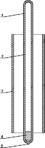 Glass evacuated collector tube with built-in compounded metal profile heat tube