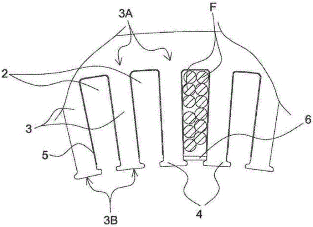 Stator enabling good shim bearing capacity while optimising the magnetic circuit, and method for electrical insulation of said stator