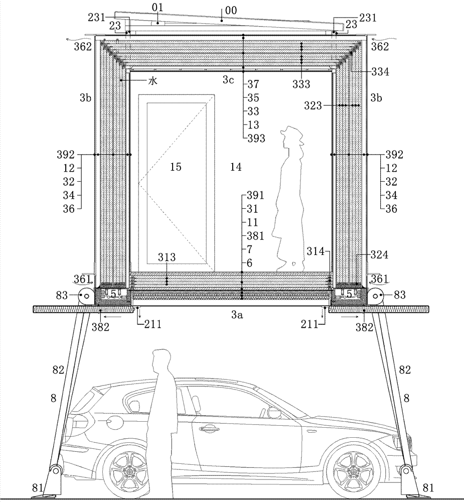 Compound retaining structure used for low-energy consumption container house