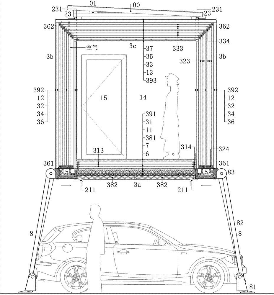 Compound retaining structure used for low-energy consumption container house