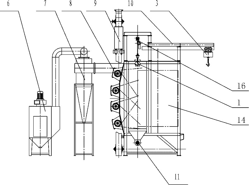 Multifunctional hook type shot blasting machine