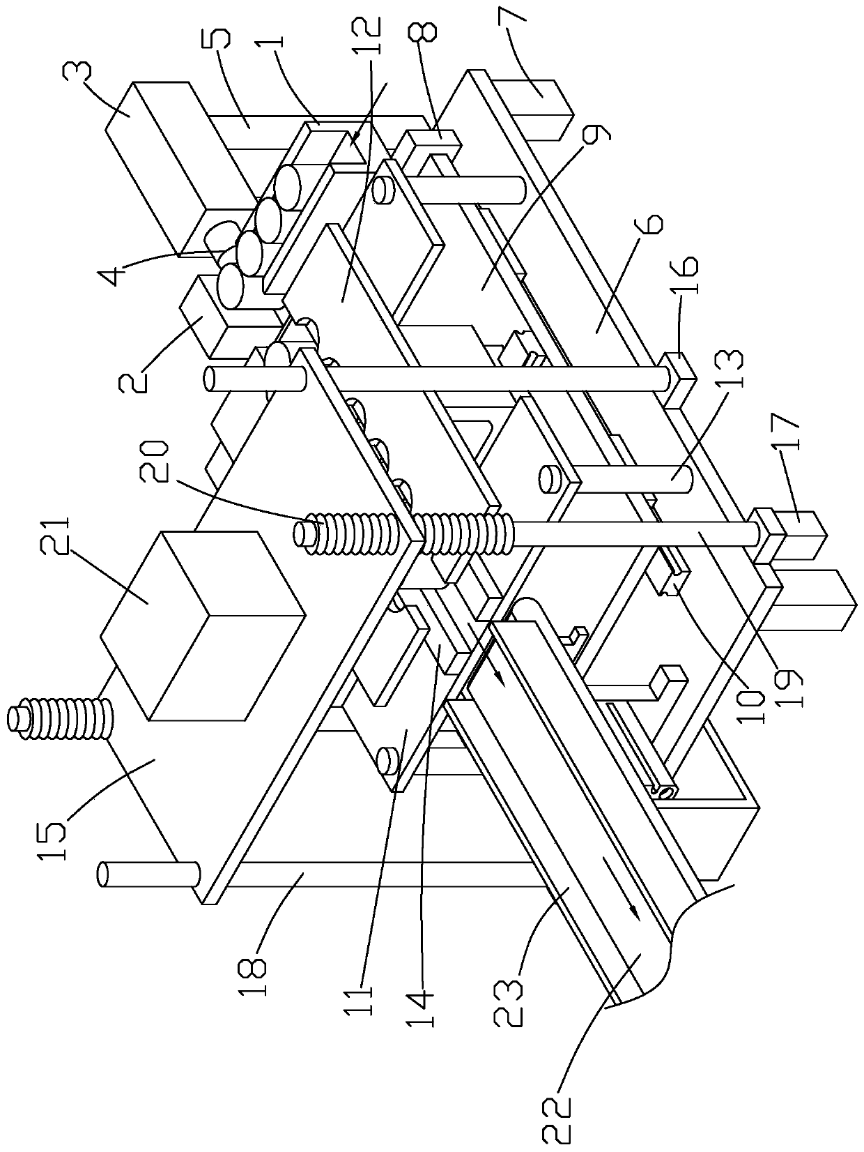 Continuous drilling device for producing cylindrical hardware fittings